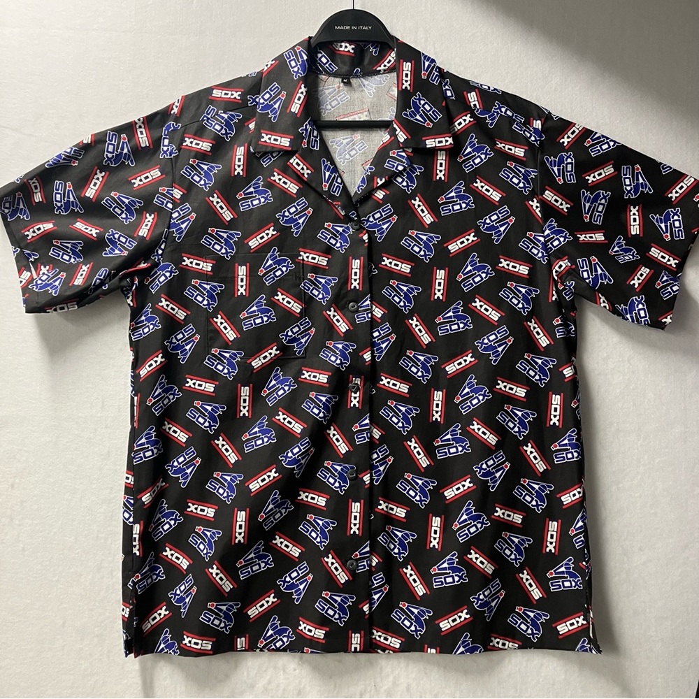 Chicago White Sox Camp Shirt Mens Size Medium TD SEWS Handmade Hawaiian Style